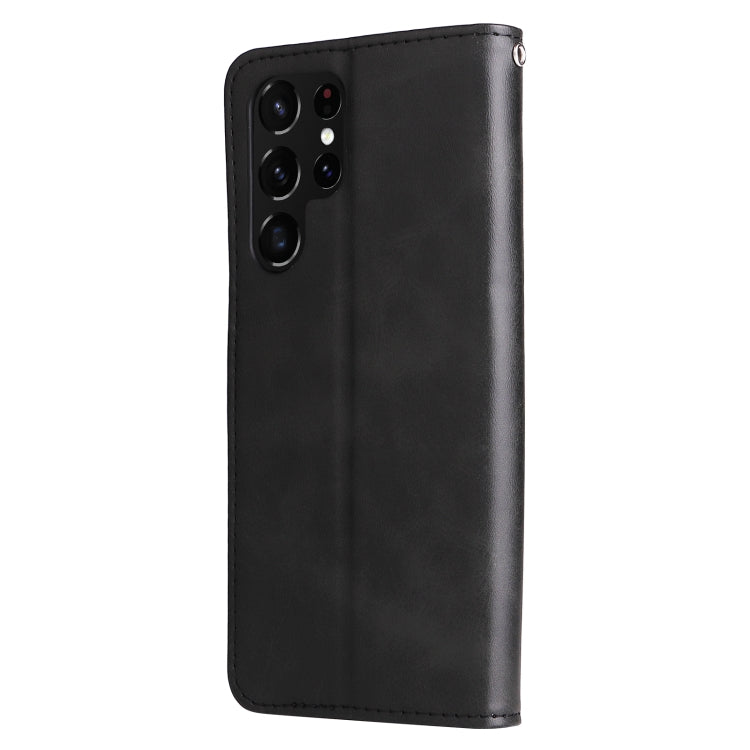 For Samsung Galaxy S22 Ultra 5G Calf Texture Zipper Horizontal Flip Leather Phone Case