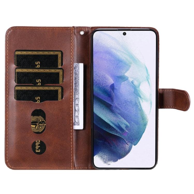 For Samsung Galaxy S22 5G Calf Texture Zipper Horizontal Flip Leather Phone Case
