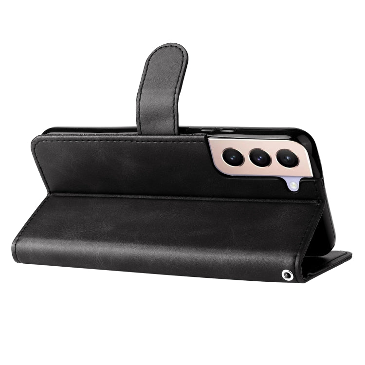 For Samsung Galaxy S22 5G Calf Texture Zipper Horizontal Flip Leather Phone Case
