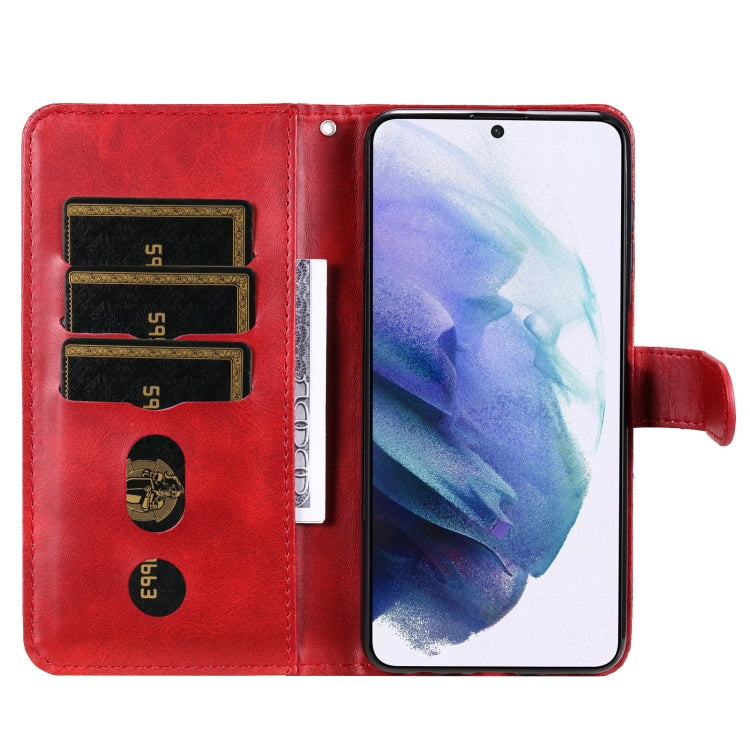 For Samsung Galaxy S22 5G Calf Texture Zipper Horizontal Flip Leather Phone Case