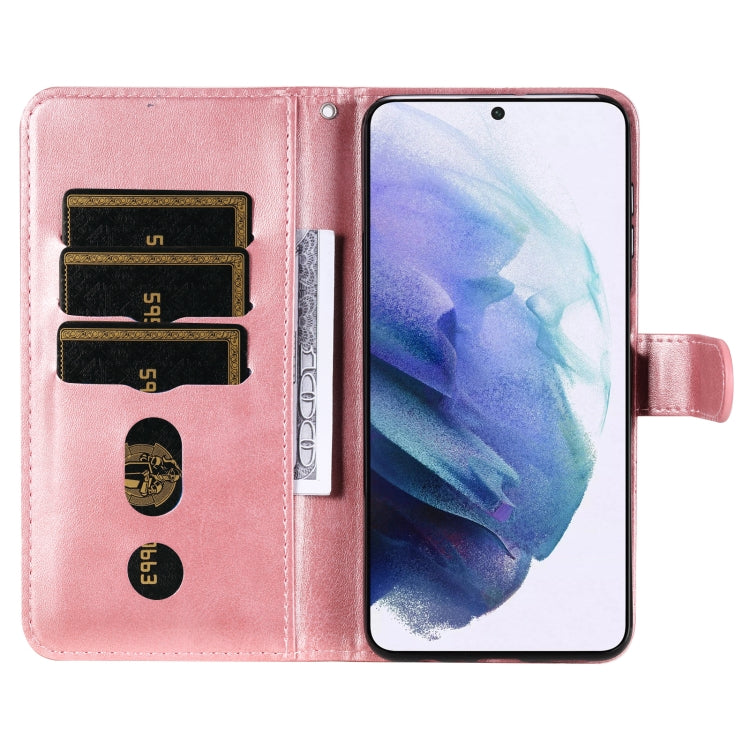 For Samsung Galaxy S22+ 5G Calf Texture Zipper Horizontal Flip Leather Phone Case