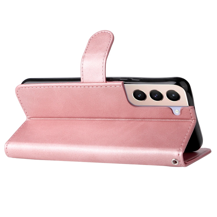 For Samsung Galaxy S22+ 5G Calf Texture Zipper Horizontal Flip Leather Phone Case