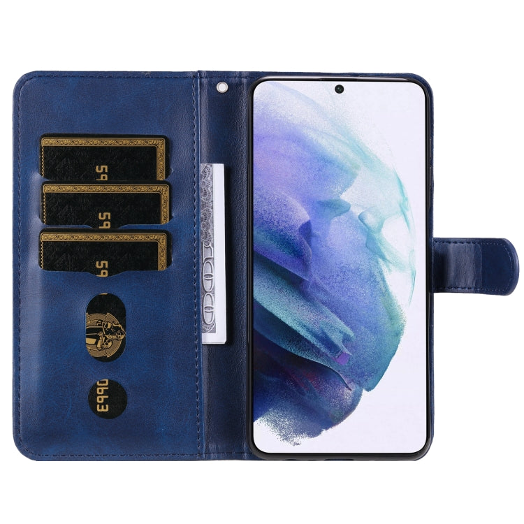 For Samsung Galaxy S22+ 5G Calf Texture Zipper Horizontal Flip Leather Phone Case