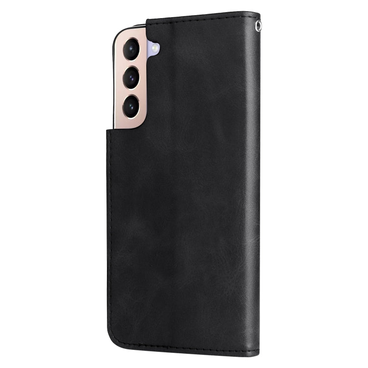 For Samsung Galaxy S22+ 5G Calf Texture Zipper Horizontal Flip Leather Phone Case