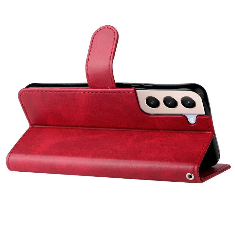 For Samsung Galaxy S22+ 5G Calf Texture Zipper Horizontal Flip Leather Phone Case