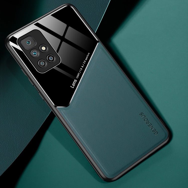 For Xiaomi Redmi Note 11 All-inclusive Leather + Organic Glass Protective Case with Metal Iron Sheet