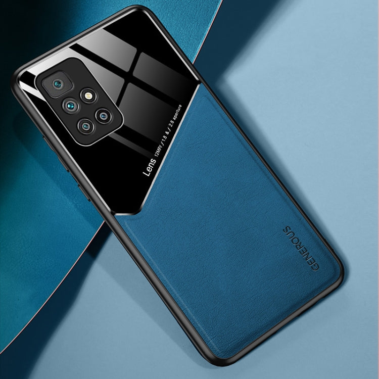 For Xiaomi Redmi Note 11 All-inclusive Leather + Organic Glass Protective Case with Metal Iron Sheet