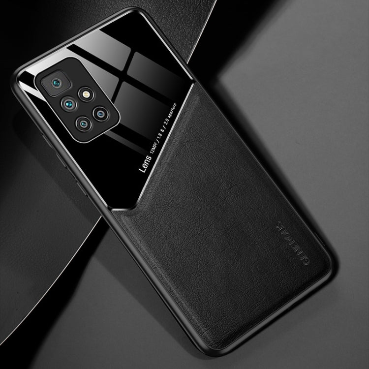 For Xiaomi Redmi Note 11 All-inclusive Leather + Organic Glass Protective Case with Metal Iron Sheet