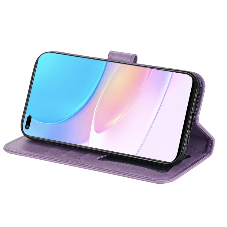 For Huawei nova 8i / Honor 50 Lite 7-petal Flowers Embossed Flip Leather Phone Case with Holder & Card Slots