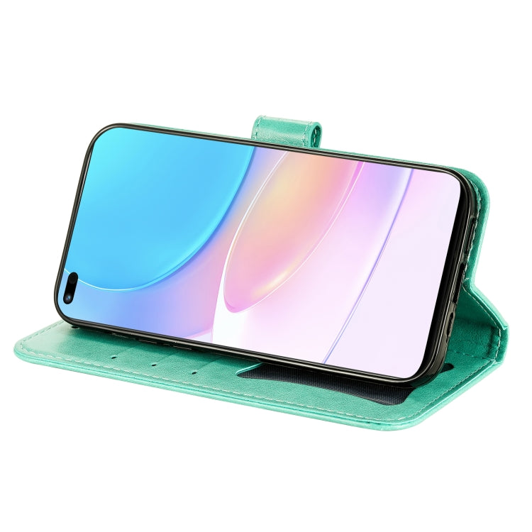 For Huawei nova 8i / Honor 50 Lite 7-petal Flowers Embossed Flip Leather Phone Case with Holder & Card Slots