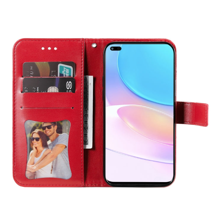 For Huawei nova 8i / Honor 50 Lite 7-petal Flowers Embossed Flip Leather Phone Case with Holder & Card Slots