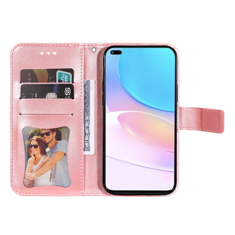 For Huawei nova 8i / Honor 50 Lite 7-petal Flowers Embossed Flip Leather Phone Case with Holder & Card Slots