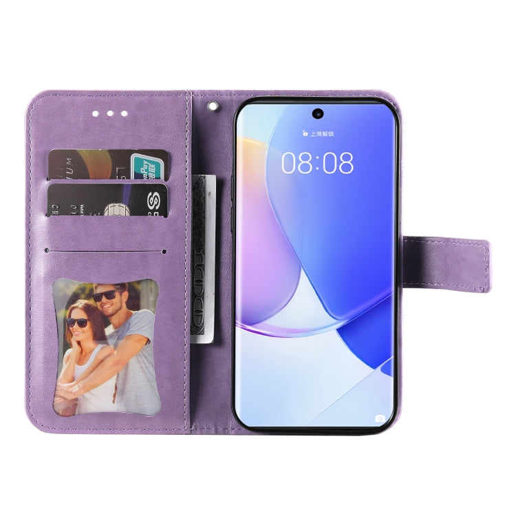 For Huawei nova 9 / Honor 50 7-petal Flowers Embossed Flip Leather Phone Case with Holder & Card Slots