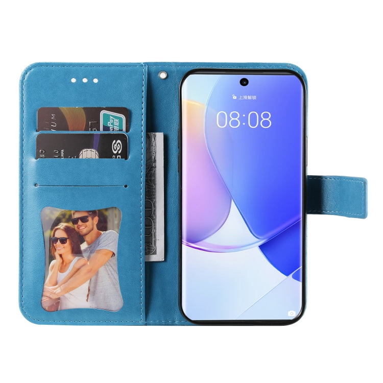 For Huawei nova 9 / Honor 50 7-petal Flowers Embossed Flip Leather Phone Case with Holder & Card Slots