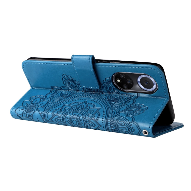 For Huawei nova 9 / Honor 50 7-petal Flowers Embossed Flip Leather Phone Case with Holder & Card Slots