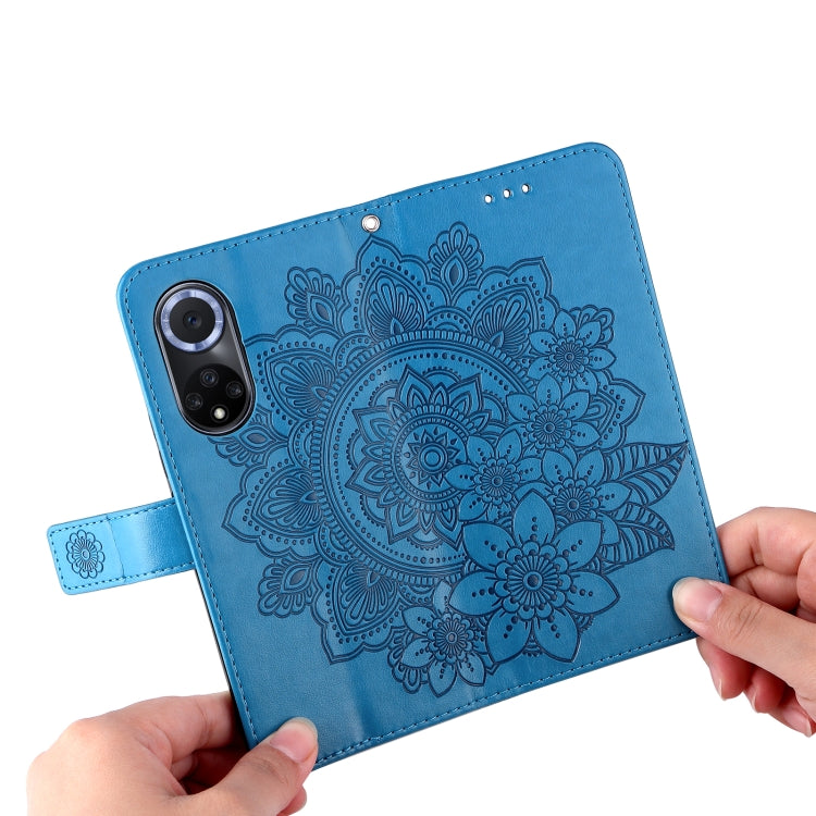 For Huawei nova 9 / Honor 50 7-petal Flowers Embossed Flip Leather Phone Case with Holder & Card Slots