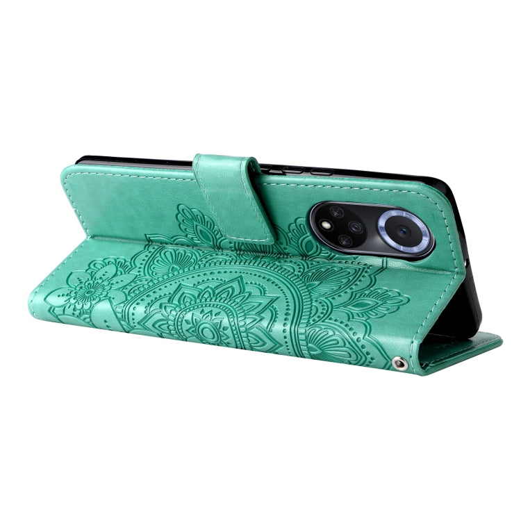 For Huawei nova 9 / Honor 50 7-petal Flowers Embossed Flip Leather Phone Case with Holder & Card Slots