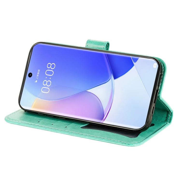 For Huawei nova 9 / Honor 50 7-petal Flowers Embossed Flip Leather Phone Case with Holder & Card Slots