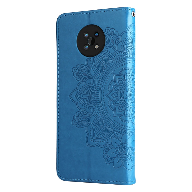 For Nokia G50 7-petal Flowers Embossed Flip Leather Phone Case with Holder & Card Slots
