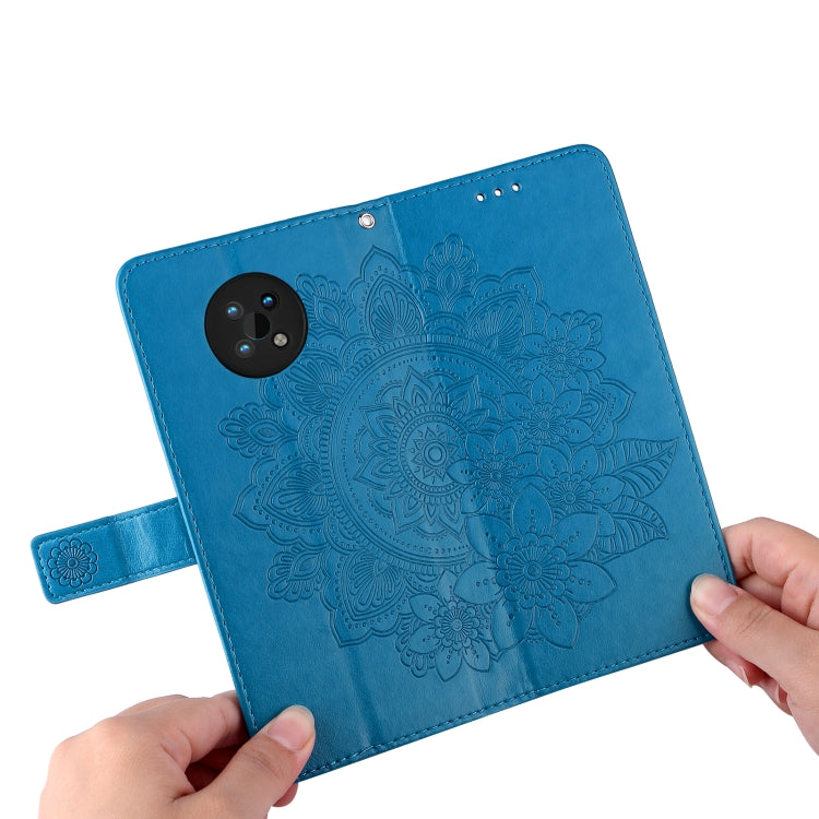 For Nokia G50 7-petal Flowers Embossed Flip Leather Phone Case with Holder & Card Slots