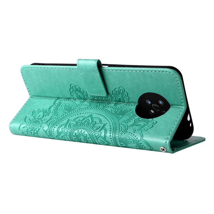 For Nokia G50 7-petal Flowers Embossed Flip Leather Phone Case with Holder & Card Slots