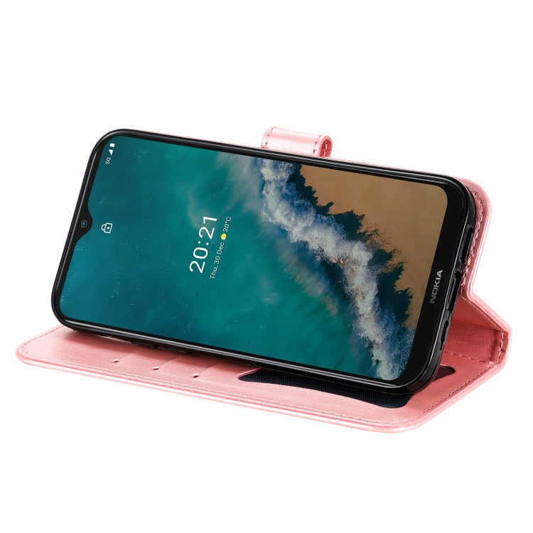 For Nokia G50 7-petal Flowers Embossed Flip Leather Phone Case with Holder & Card Slots