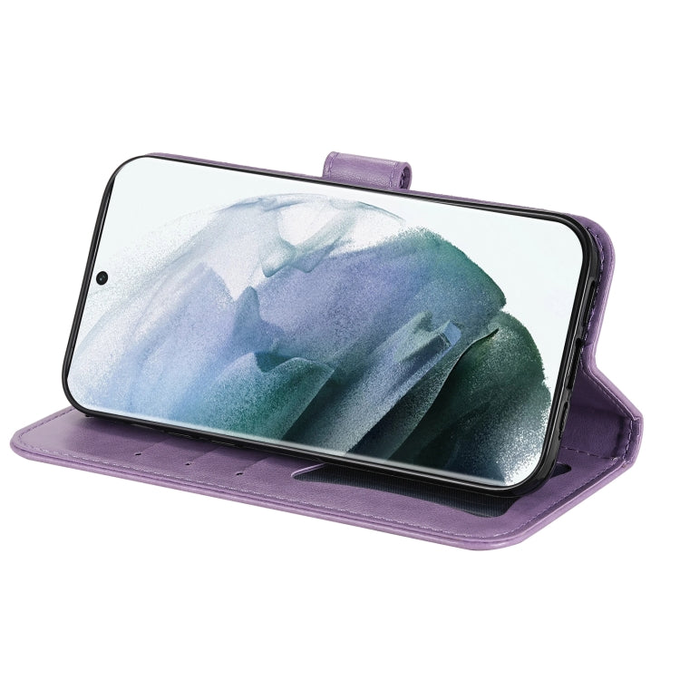 Samsung Galaxy S22 UItra 5G 7-petal Flowers Embossed Flip Leather Phone Case with Holder & Card Slots