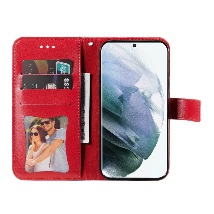 Samsung Galaxy S22 UItra 5G 7-petal Flowers Embossed Flip Leather Phone Case with Holder & Card Slots