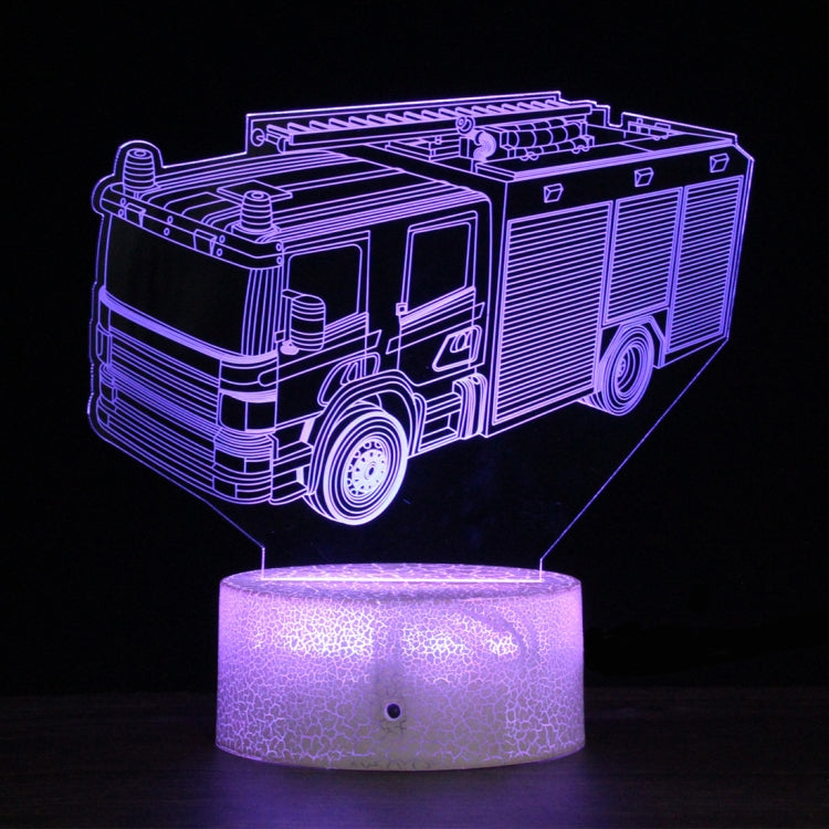 QC01 Crack Base Car Series Creative 3D Colorful LED Decorative Night Light, USB with Touch Button Version