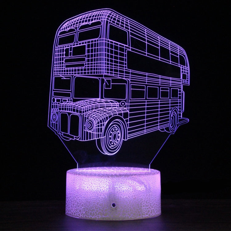 QC03 Crack Base Car Series Creative 3D Colorful LED Decorative Night Light, USB with Touch Button Version