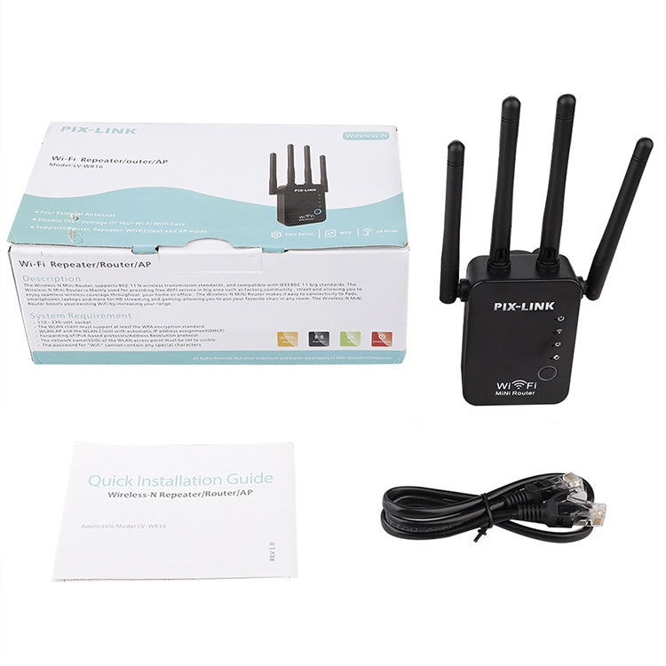 Wireless Smart WiFi Router Repeater with 4 WiFi Antennas, Plug Specification:EU Plug