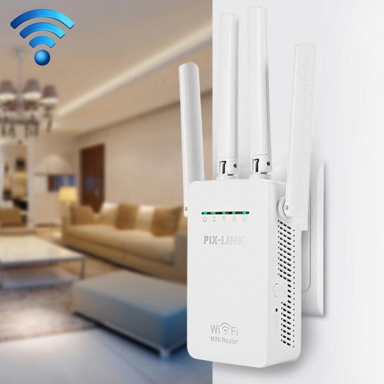 Wireless Smart WiFi Router Repeater with 4 WiFi Antennas, Plug Specification:UK Plug