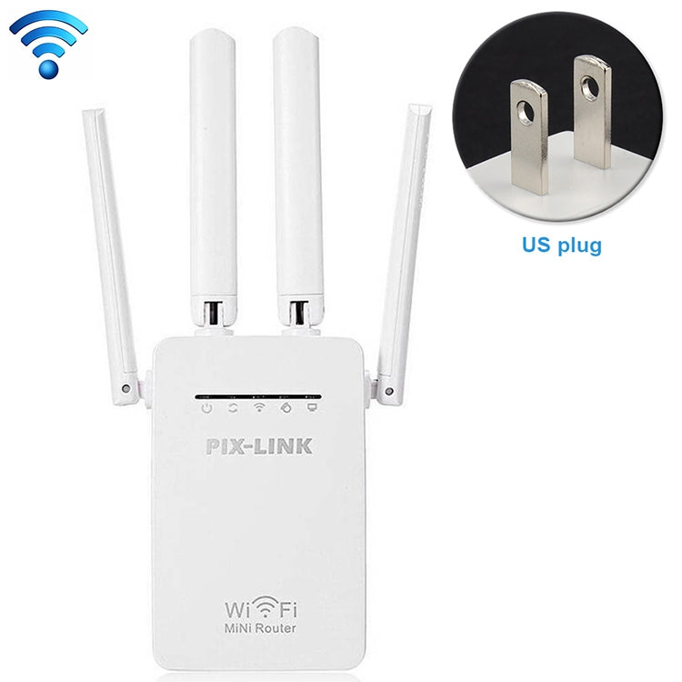 Wireless Smart WiFi Router Repeater with 4 WiFi Antennas, Plug Specification:US Plug