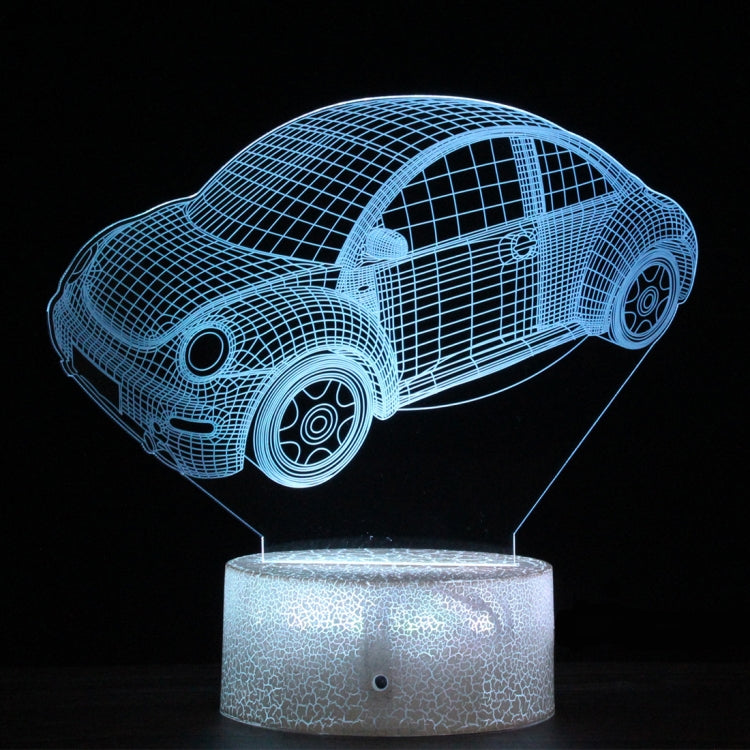 QC06 Crack Base Car Series Creative 3D Colorful LED Decorative Night Light, Remote Control Version