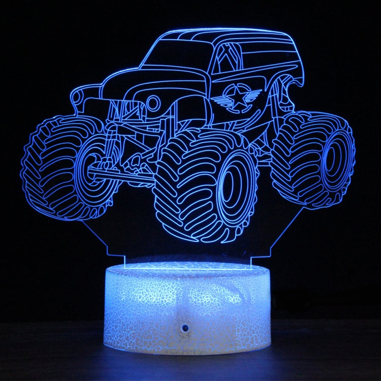 QC07 Crack Base Car Series Creative 3D Colorful LED Decorative Night Light, Remote Control Version