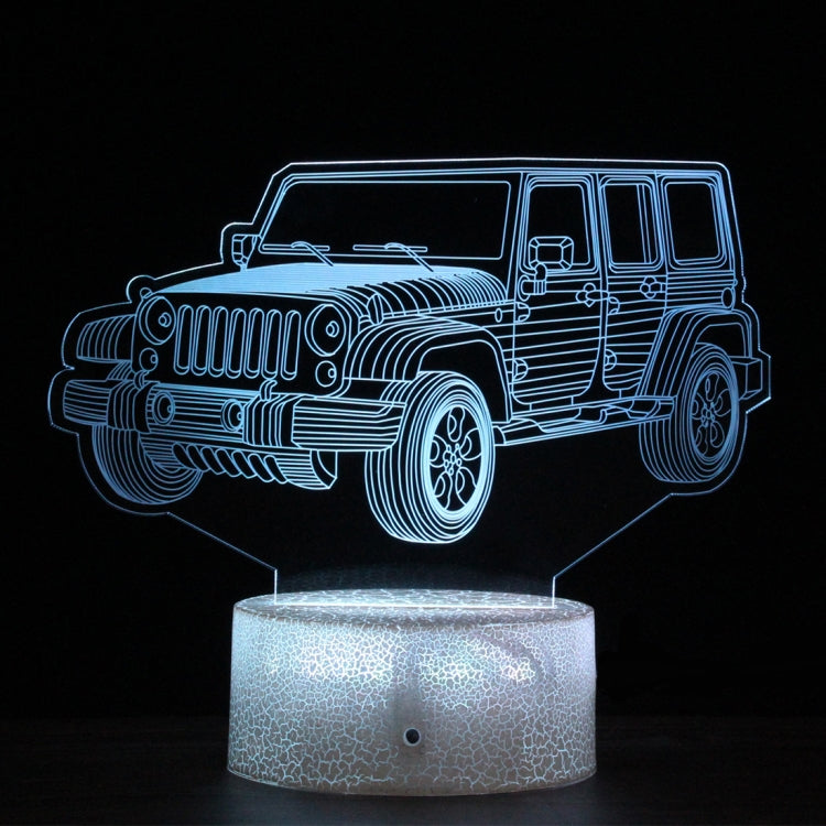 QC08 Crack Base Car Series Creative 3D Colorful LED Decorative Night Light, Remote Control Version