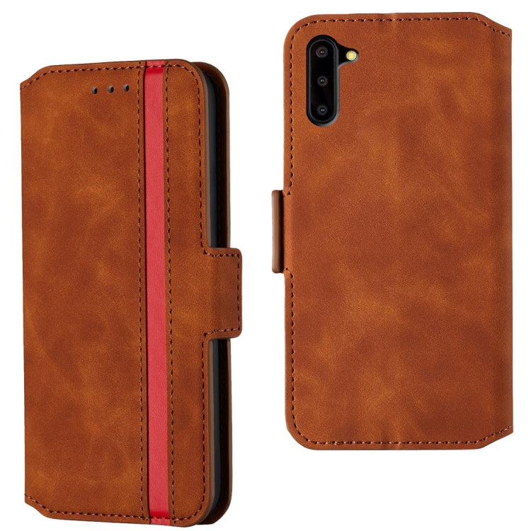 For Galaxy Note10 Retro Frosted Oil Side Horizontal Flip Case with Holder & Card Slots