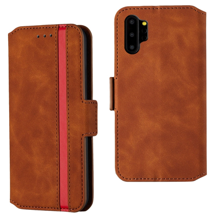 For Galaxy Note10+ Retro Frosted Oil Side Horizontal Flip Case with Holder & Card Slots