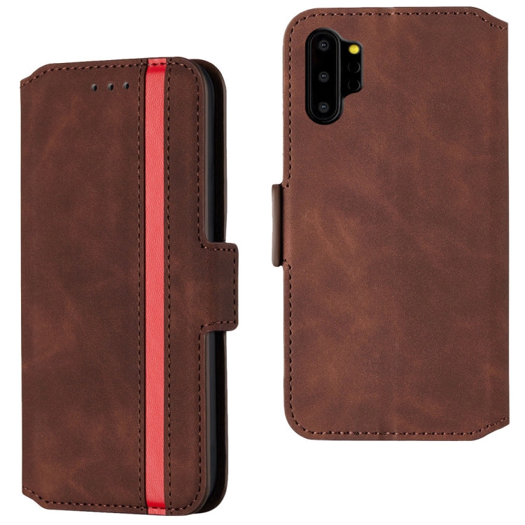 For Galaxy Note10+ Retro Frosted Oil Side Horizontal Flip Case with Holder & Card Slots
