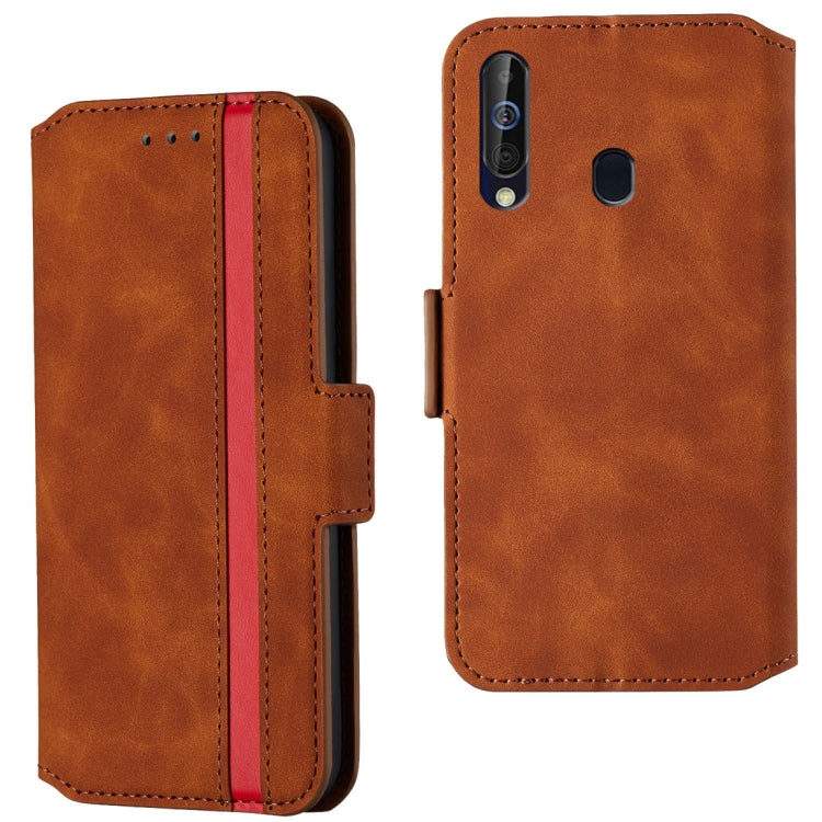 For Galaxy A20s Retro Frosted Oil Side Horizontal Flip Case with Holder & Card Slots