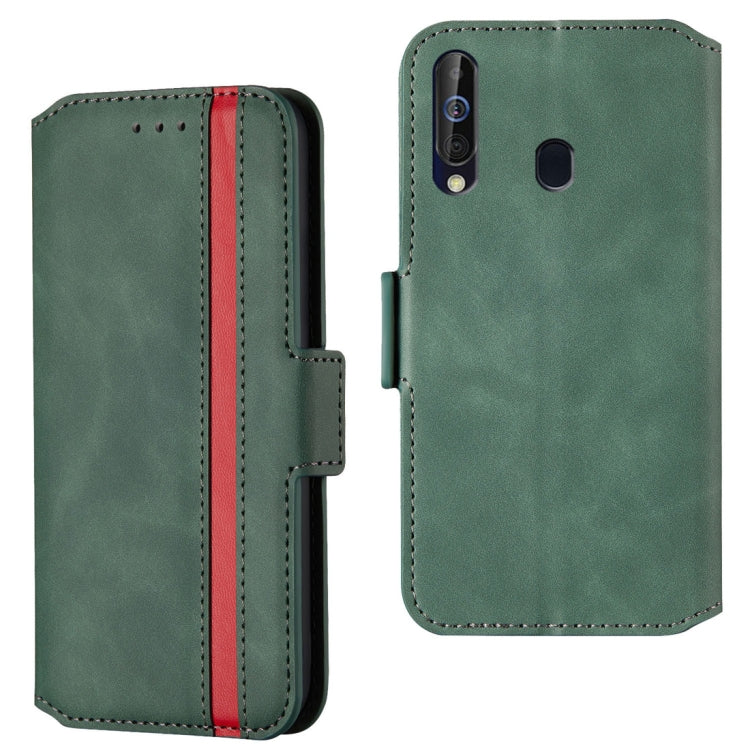 For Galaxy A20s Retro Frosted Oil Side Horizontal Flip Case with Holder & Card Slots