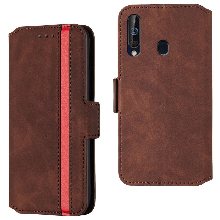 For Galaxy A20s Retro Frosted Oil Side Horizontal Flip Case with Holder & Card Slots