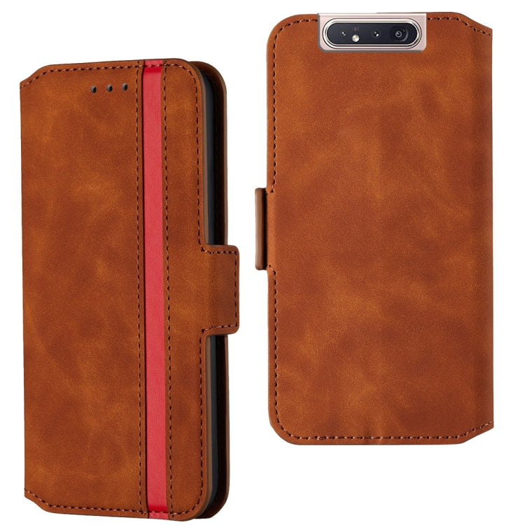 For Galaxy A80 / A90 Retro Frosted Oil Side Horizontal Flip Case with Holder & Card Slots