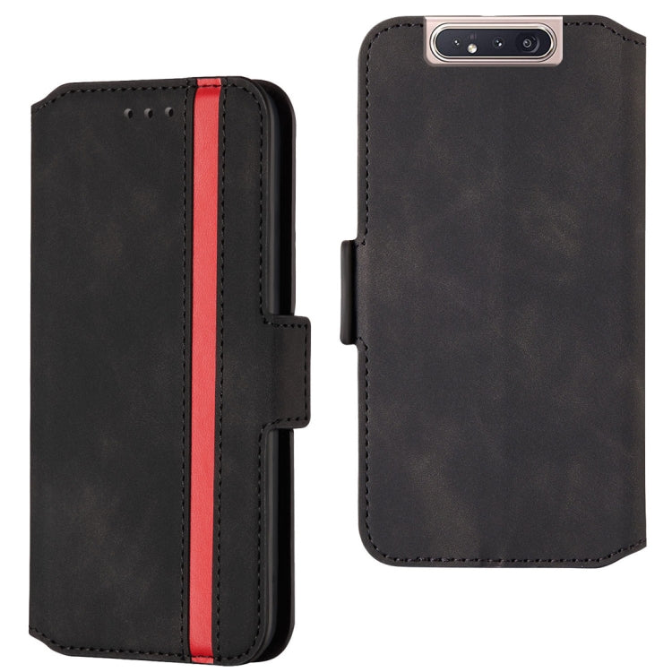 For Galaxy A80 / A90 Retro Frosted Oil Side Horizontal Flip Case with Holder & Card Slots