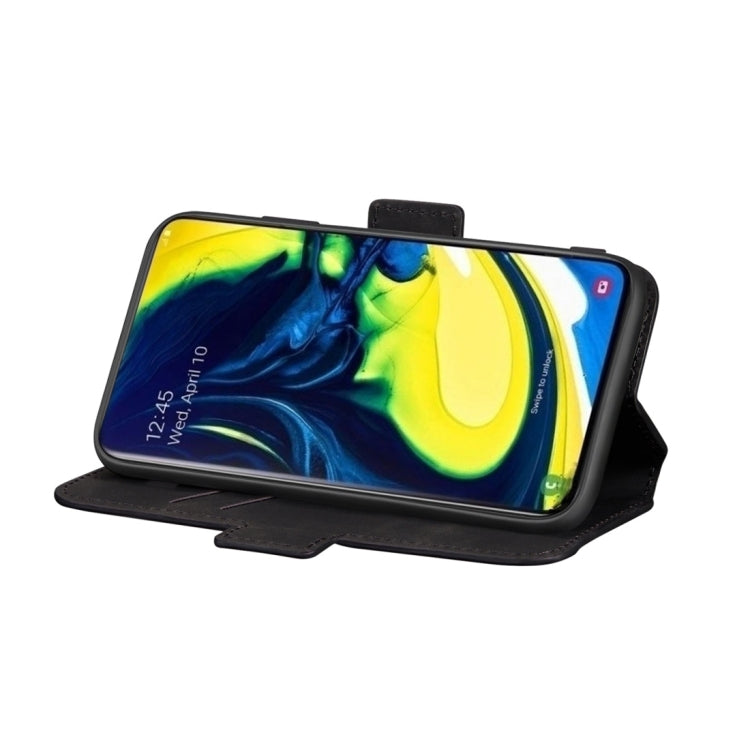 For Galaxy A80 / A90 Retro Frosted Oil Side Horizontal Flip Case with Holder & Card Slots