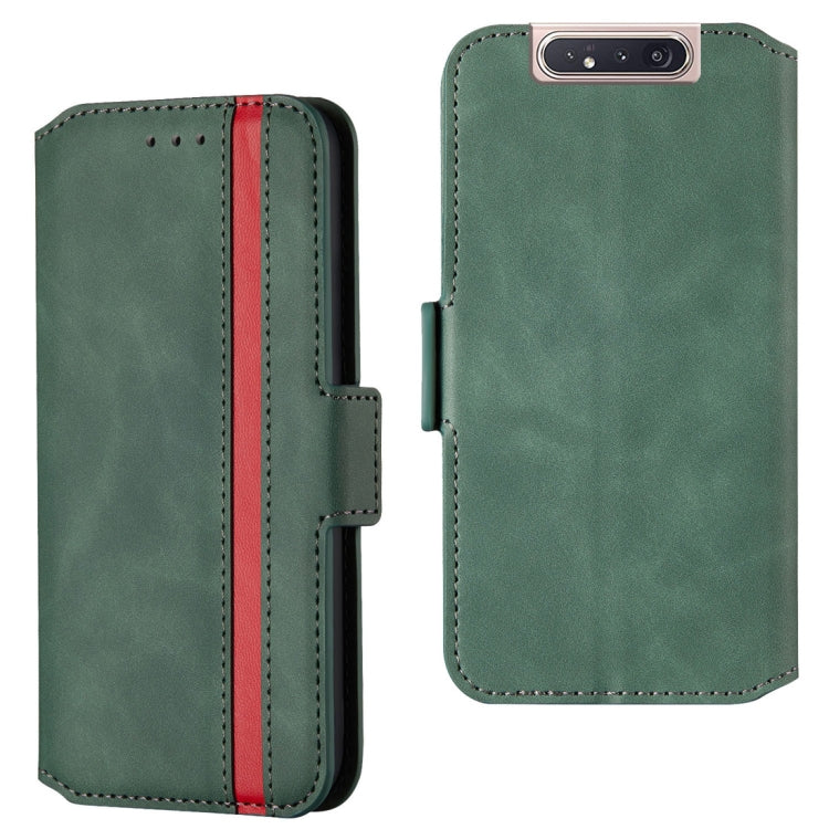 For Galaxy A80 / A90 Retro Frosted Oil Side Horizontal Flip Case with Holder & Card Slots