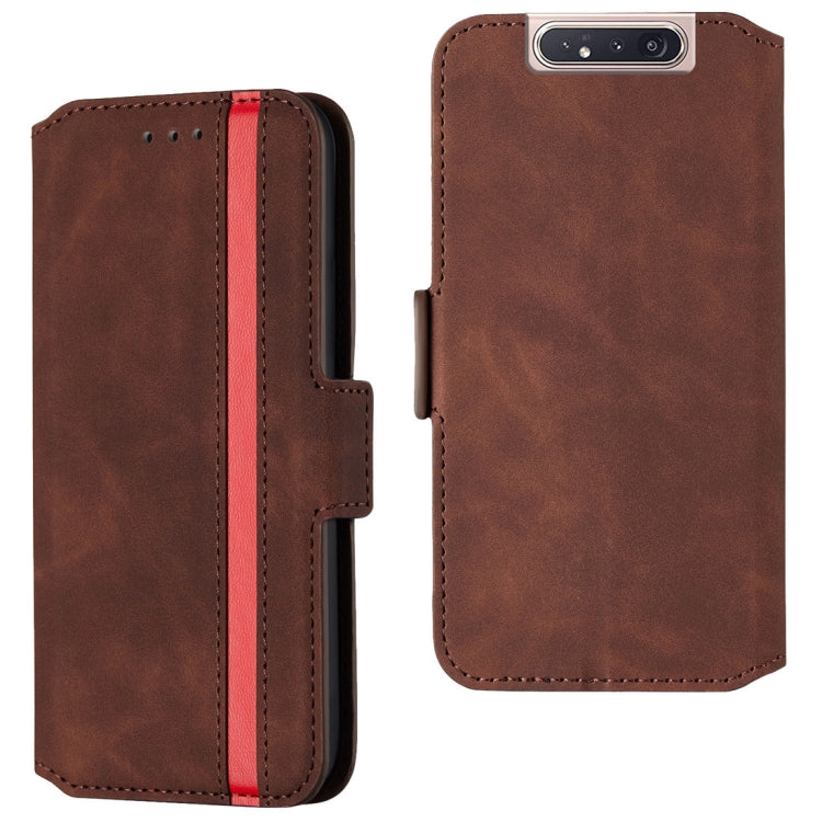 For Galaxy A80 / A90 Retro Frosted Oil Side Horizontal Flip Case with Holder & Card Slots