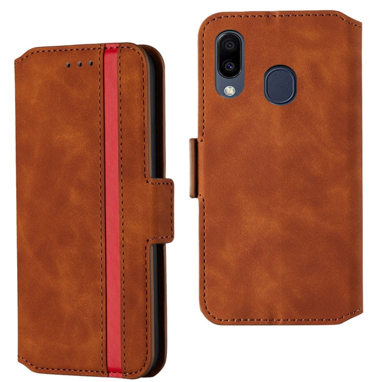 For Galaxy A40 Retro Frosted Oil Side Horizontal Flip Case with Holder & Card Slots