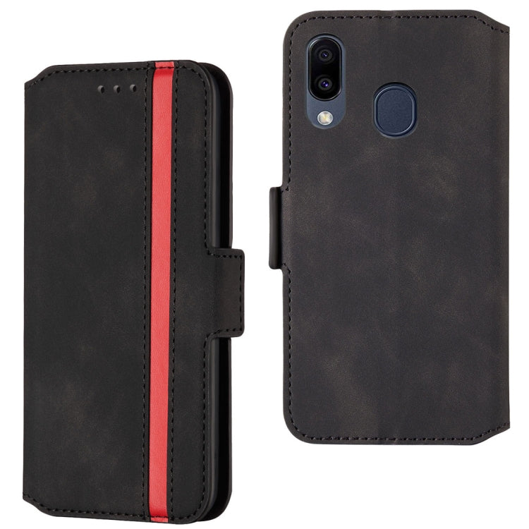 For Galaxy A40 Retro Frosted Oil Side Horizontal Flip Case with Holder & Card Slots