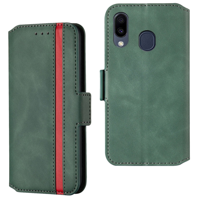For Galaxy A40 Retro Frosted Oil Side Horizontal Flip Case with Holder & Card Slots